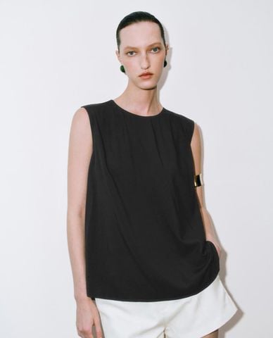  URBAN REVIVO - Áo sát nách nữ cổ tròn phom suông 