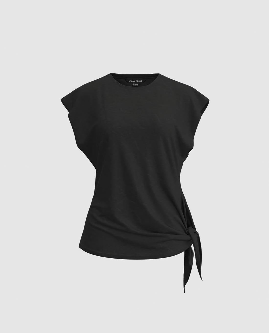 URBAN REVIVO - Áo kiểu nữ tay ngắn buộc vạt chéo