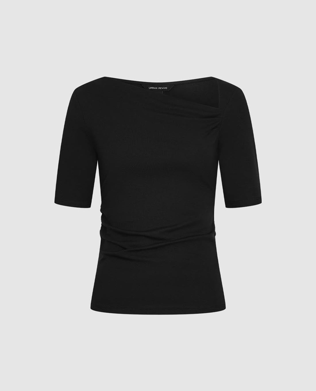 URBAN REVIVO - Áo kiểu nữ cổ lệch tay lỡ phom ôm