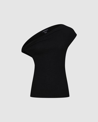  URBAN REVIVO - Áo kiểu nữ lệch vai dáng ôm cá tính 