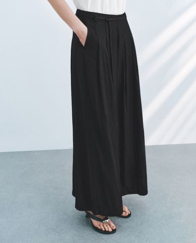  URBAN REVIVO - Quần nữ ống rộng phối dây rút 