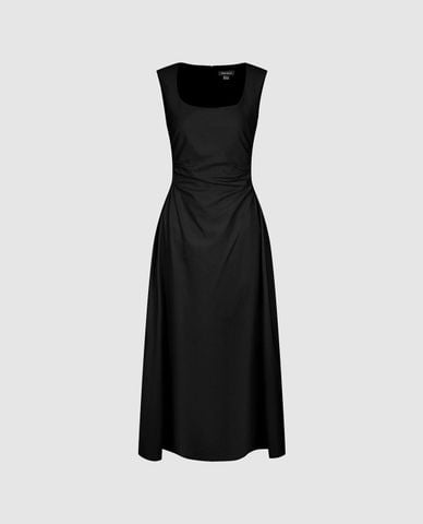  URBAN REVIVO - Đầm sát nách midi cổ vuông dáng xòe 