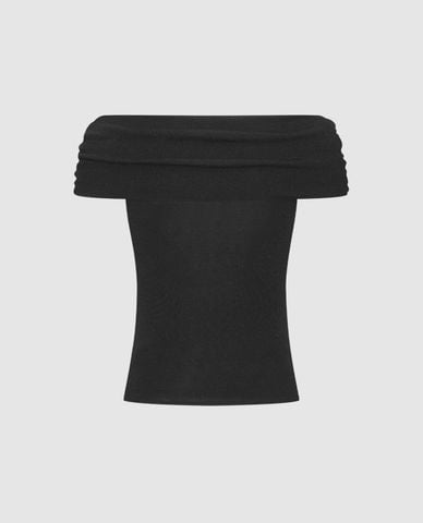  URBAN REVIVO - Áo trễ vai nữ phom ôm thời trang 