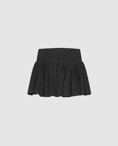  URBAN REVIVO - Chân váy chữ A mini thêu hoa 
