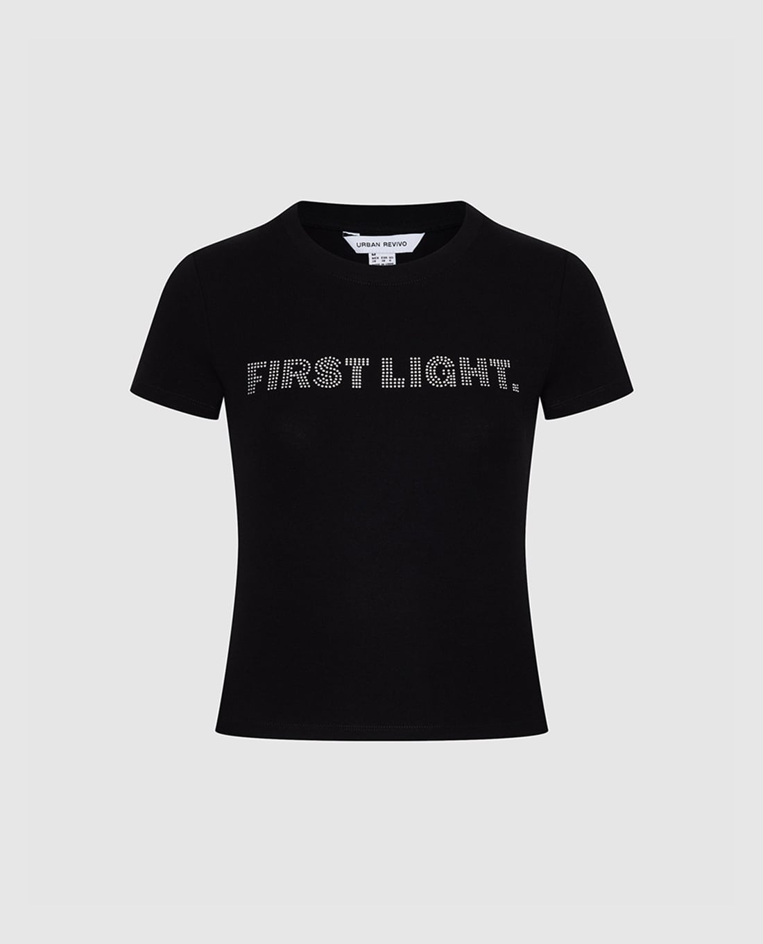 URBAN REVIVO - Áo thun nữ cổ tròn tay ngắn phom ôm