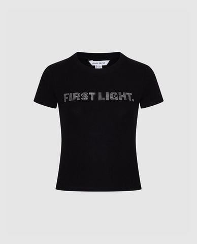  URBAN REVIVO - Áo thun nữ cổ tròn tay ngắn phom ôm 