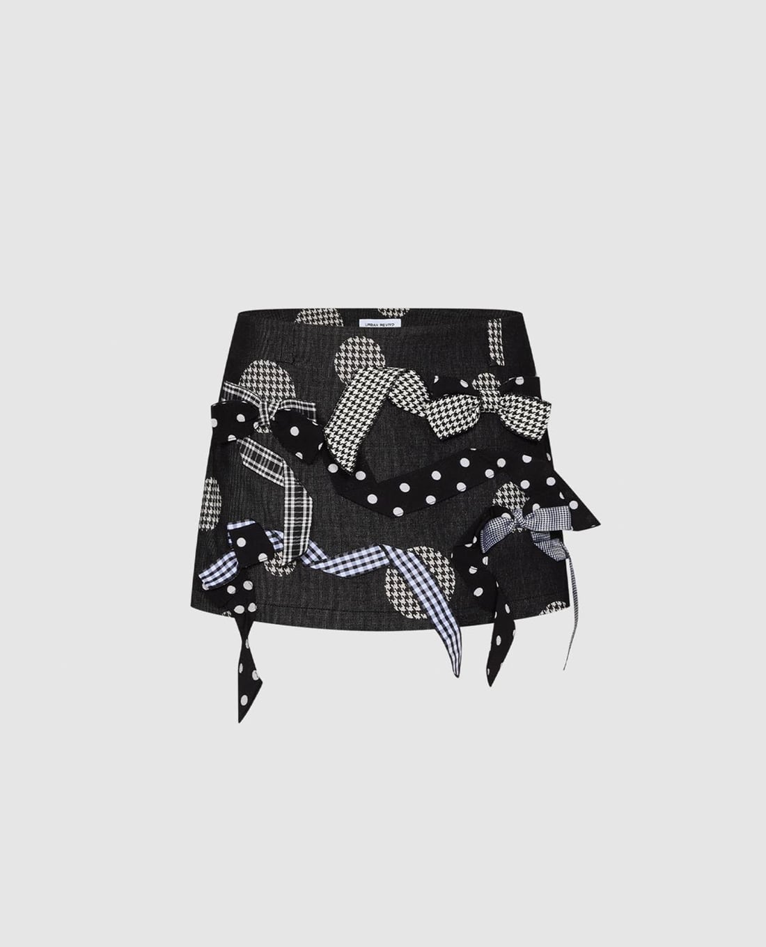 URBAN REVIVO - Chân váy chữ A mini phối nơ