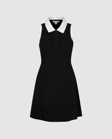  URBAN REVIVO - Đầm polo mini sát nách phom suông 