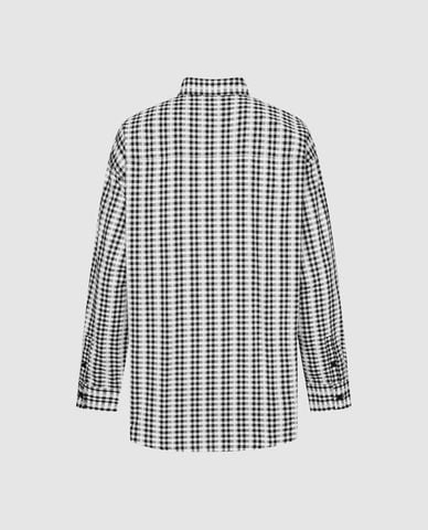  URBAN REVIVO - Áo sơ mi nam tay dài họa tiết caro 