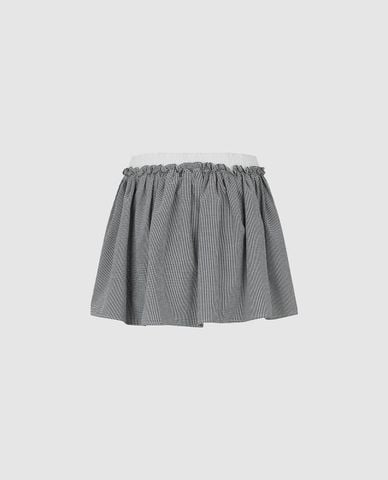  URBAN REVIVO - Chân váy chữ A mini kẻ caro phối bèo 