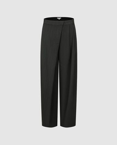  URBAN REVIVO - Quần nữ ống rộng họa tiết sọc 