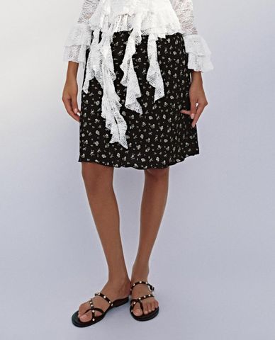  URBAN REVIVO - Chân váy phom suông mini hoa nhí 