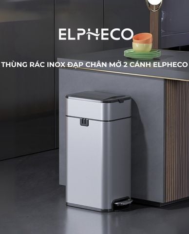  ELPHECO - Thùng rác đạp chân mở hai cánh 20L 