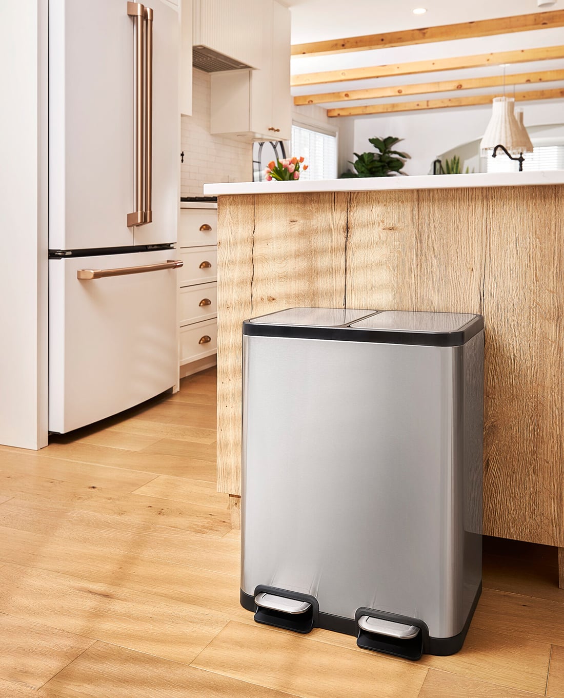 ELPHECO - Thùng rác đạp chân đôi 50L