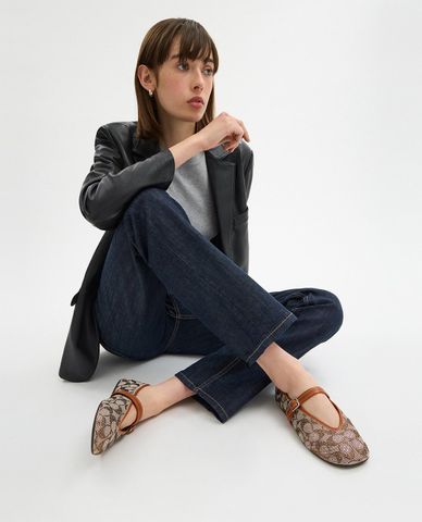  COACH - Giày búp bê nữ đế bệt Crystal Signature Jacquard 