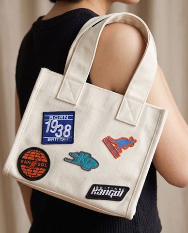 KANGOL - Túi tote unisex phom chữ nhật phối patch 
