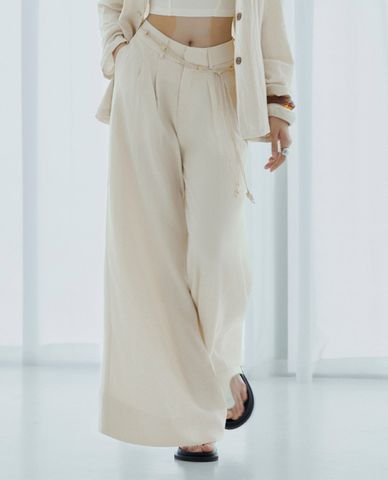  DEZUS - Quần nữ ống rộng phối dây buộc Lynex 