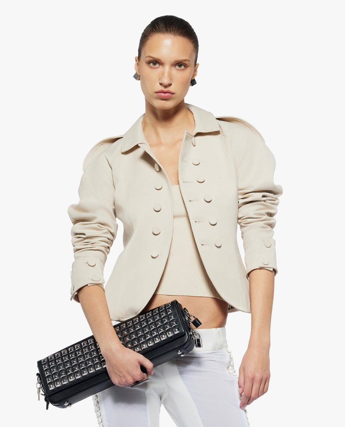 FANCì CLUB - Áo khoác hai hàng nút nữ vai phồng Victoria