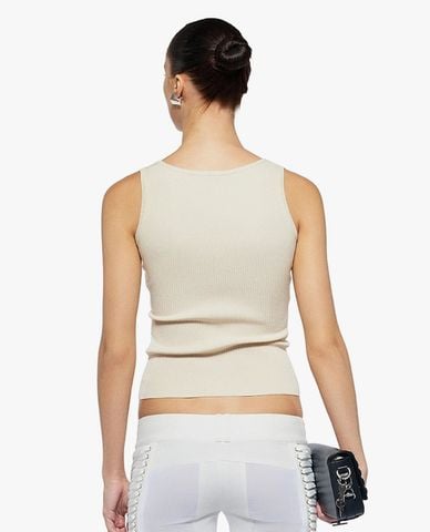  FANCì CLUB - Áo ba lỗ nữ dệt kim cổ vuông phom ôm 