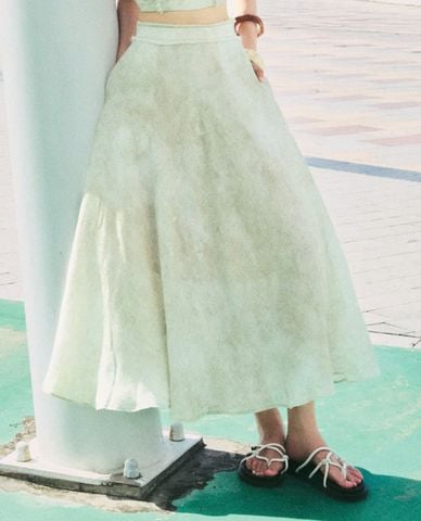  DEZUS - Chân váy midi dáng xòe nữ tính Fevar 