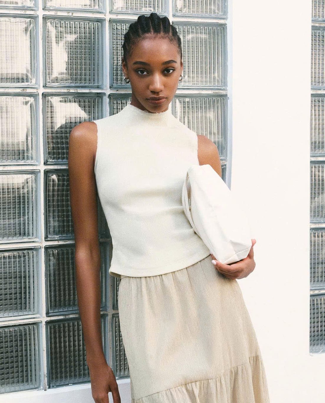 DEZUS - Áo sát nách nữ cổ cao phom ôm Genevieve