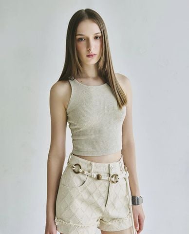  DEZUS - Áo croptop nữ cổ tròn sát nách Luvy 