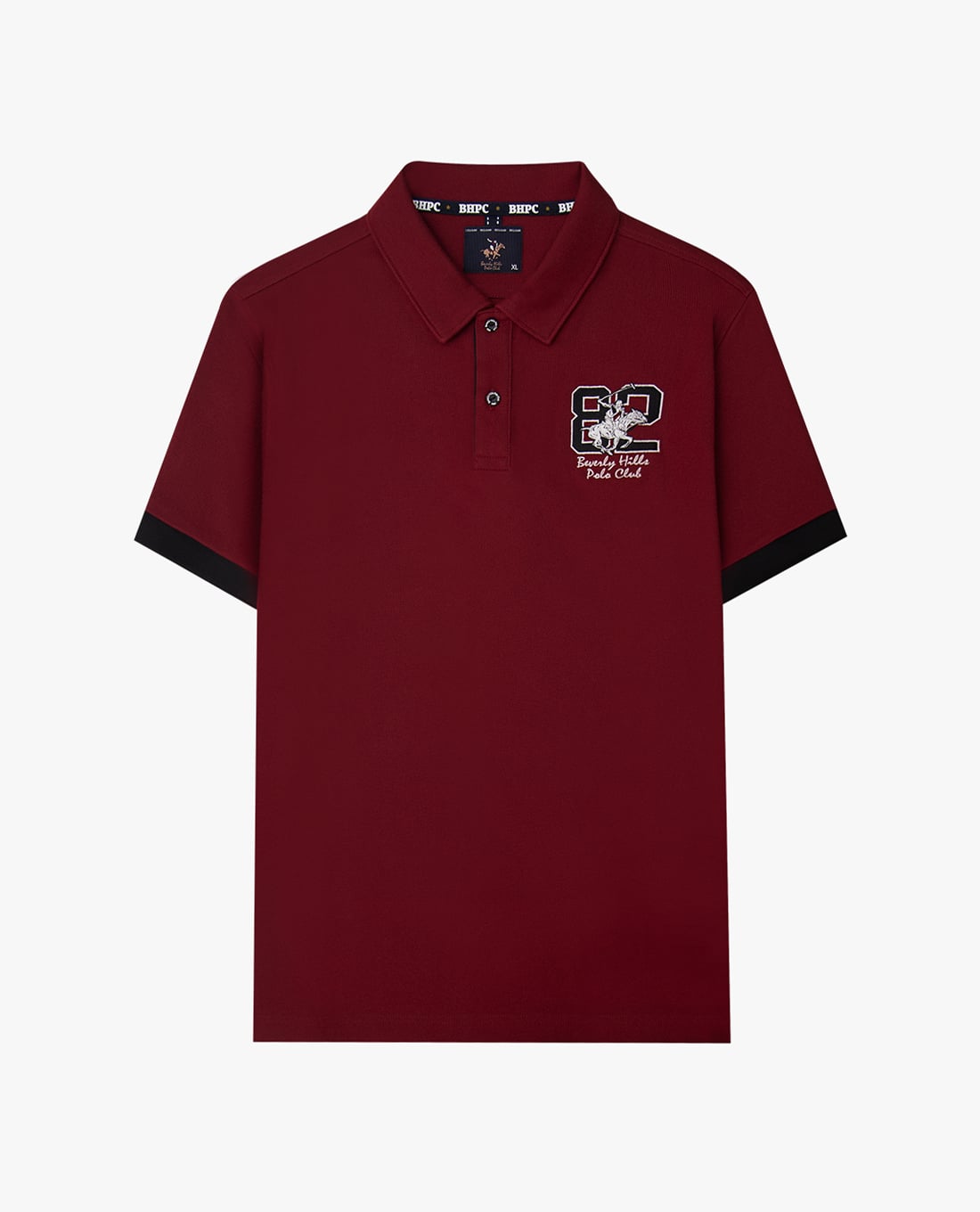 BEVERLY HILLS POLO CLUB - Áo polo nam cổ bẻ tay ngắn thêu logo
