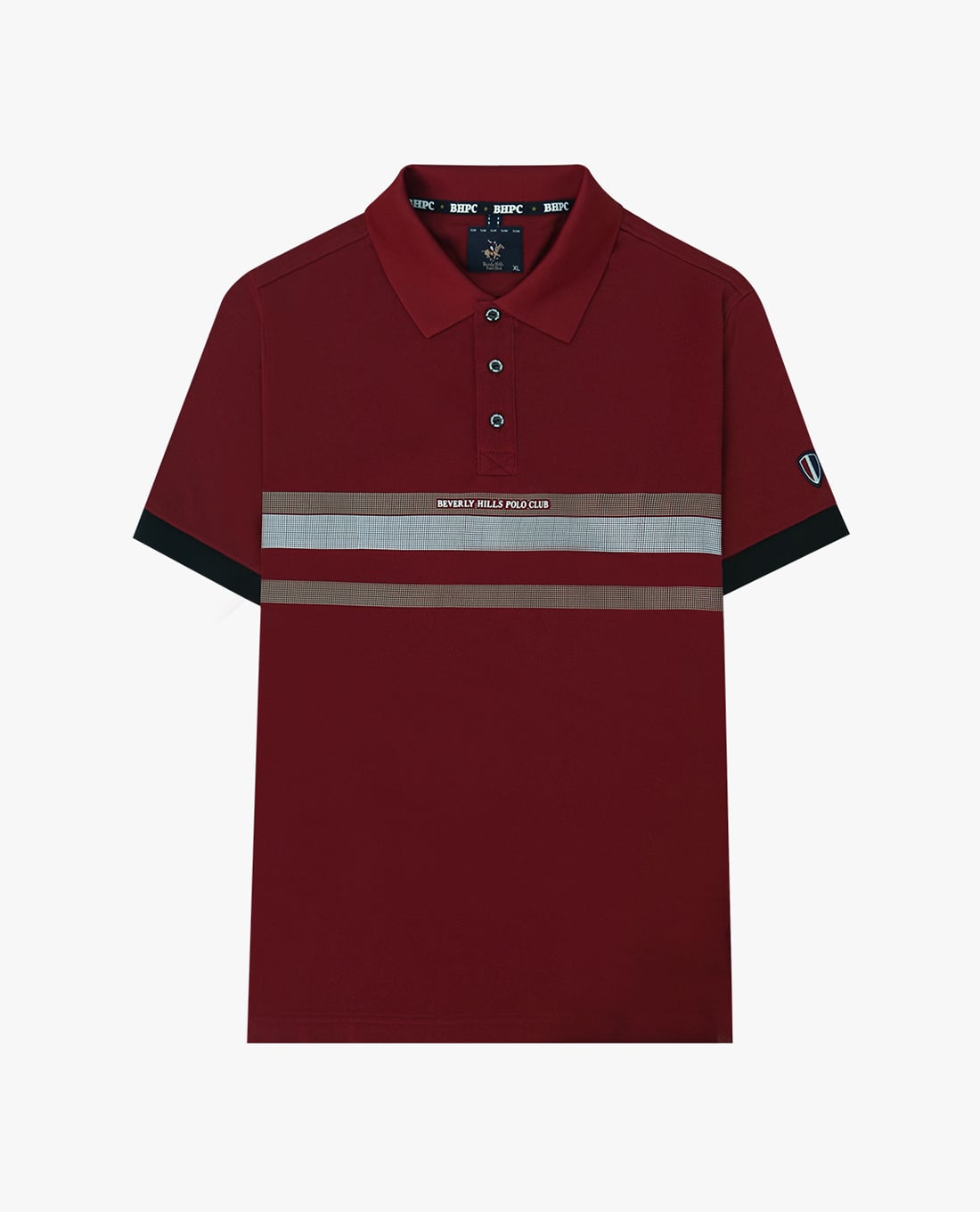 BEVERLY HILLS POLO CLUB - Áo polo nam cổ bẻ tay ngắn phối sọc