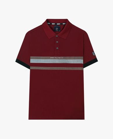  BEVERLY HILLS POLO CLUB - Áo polo nam cổ bẻ tay ngắn phối sọc 