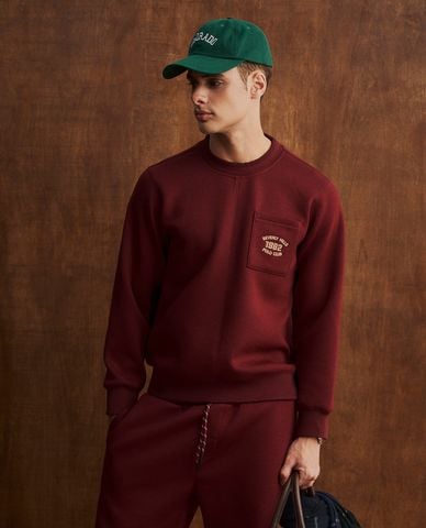  BEVERLY HILLS POLO CLUB - Áo sweater nam cổ tròn tay dài phối túi 