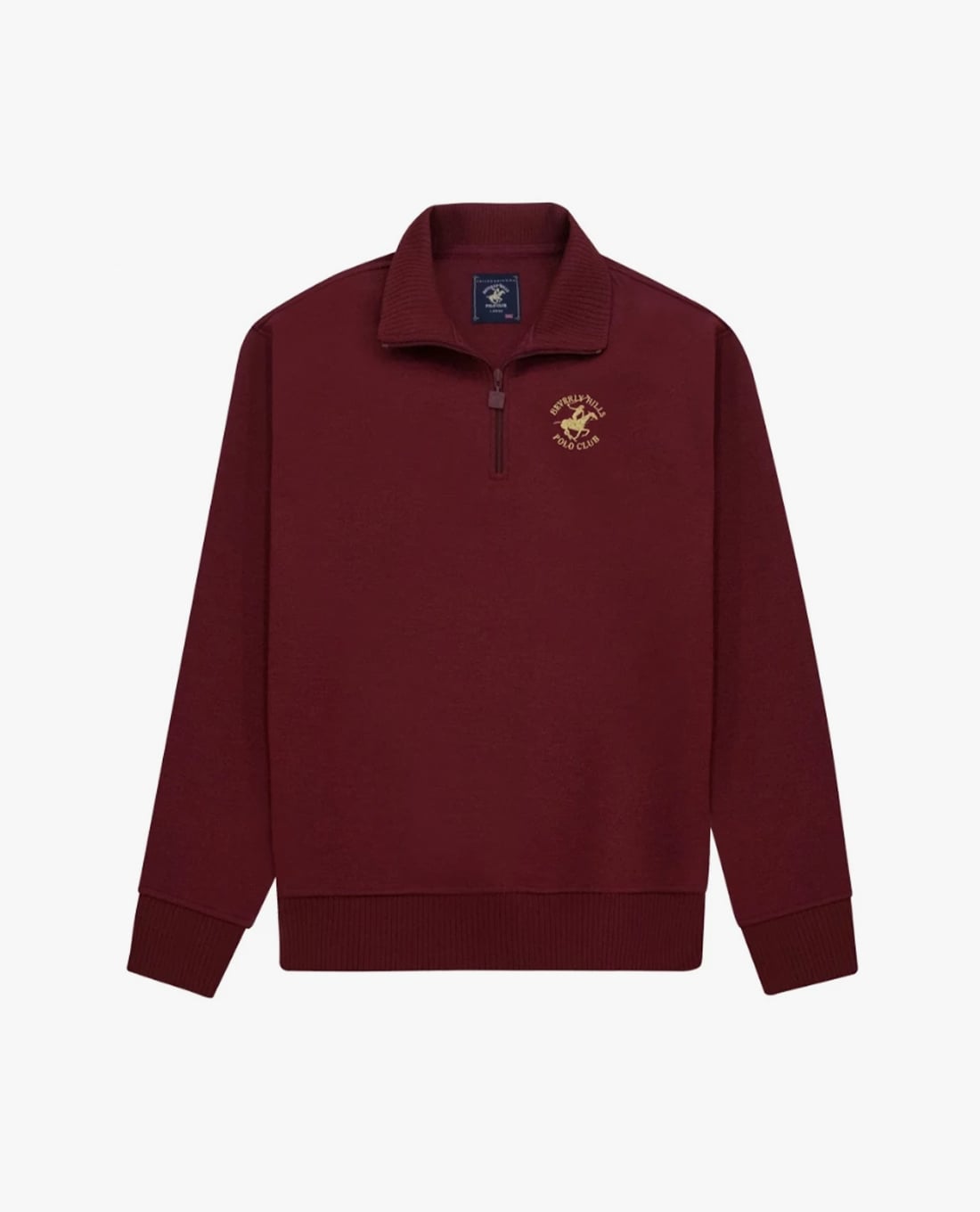 BEVERLY HILLS POLO CLUB - Áo sweatshirt nam cổ bẻ tay dài phối khoá zip
