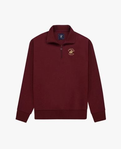  BEVERLY HILLS POLO CLUB - Áo sweatshirt nam cổ bẻ tay dài phối khoá zip 