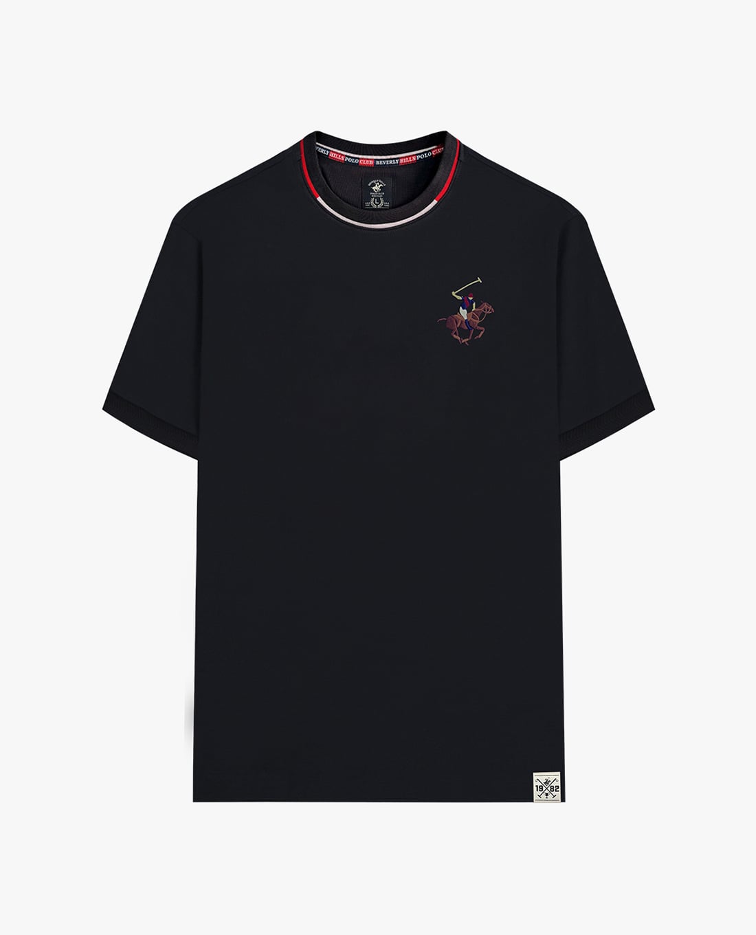 BEVERLY HILLS POLO CLUB - Áo thun nam cổ tròn tay ngắn phối logo