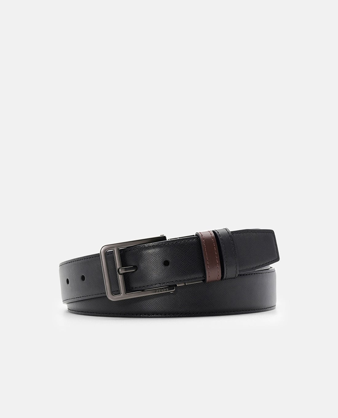 PEDRO - Thắt lưng nam bản vừa Saffiano Leather