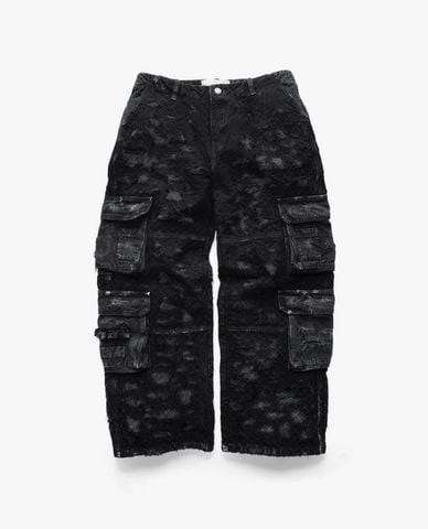  STRESSMAMA - Quần jeans unisex ống rộng phối túi hộp Saturn 