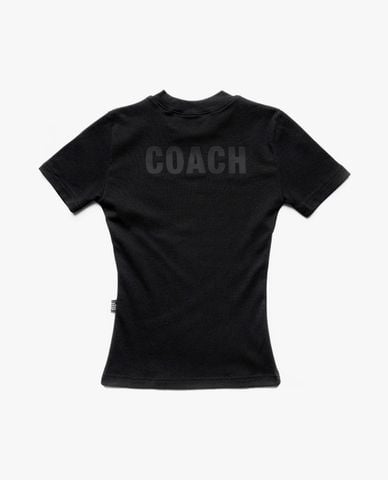  STRESSMAMA - Áo thun nữ cổ tròn tay ngắn phom ôm Coach 