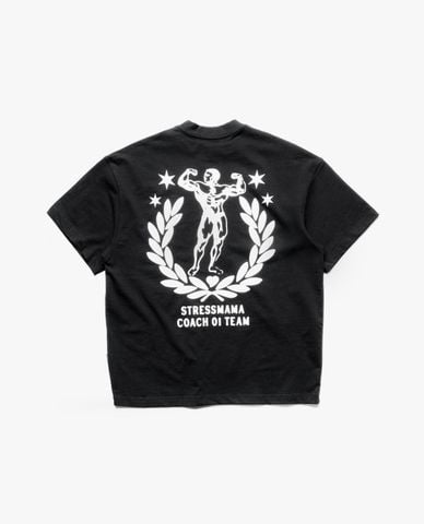  STRESSMAMA - Áo thun unisex cổ tròn tay ngắn Bodybuilding 