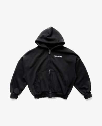  STRESSMAMA - Áo khoác phối mũ unisex in logo 