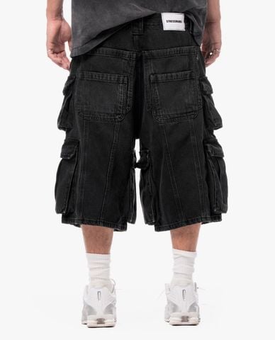  STRESSMAMA - Quần short unisex ống rộng phối túi hộp 