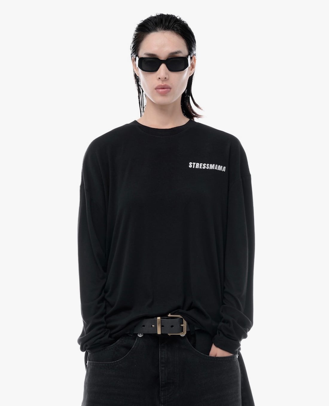 STRESSMAMA - Áo thun unisex cổ tròn tay dài Hôtel Mama