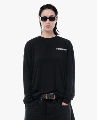  STRESSMAMA - Áo thun unisex cổ tròn tay dài Hôtel Mama 