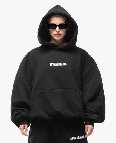  STRESSMAMA - Áo hoodie unisex tay dài thêu logo Team 
