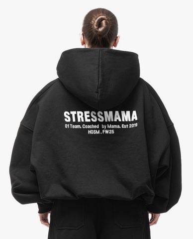  STRESSMAMA - Áo hoodie unisex tay dài thêu logo Team 