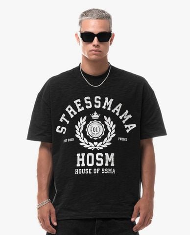  STRESSMAMA - Áo thun unisex cổ tròn tay ngắn HOSM 