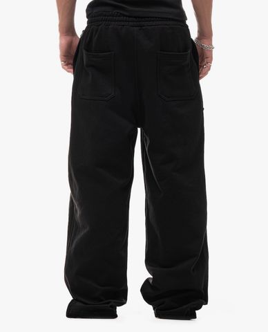  STRESSMAMA - Quần unisex ống rộng lưng thun in logo 