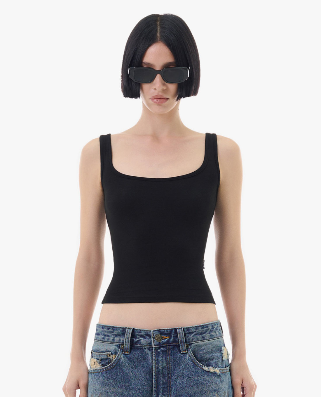 STRESSMAMA - Áo ba lỗ nữ cổ vuông phom ôm