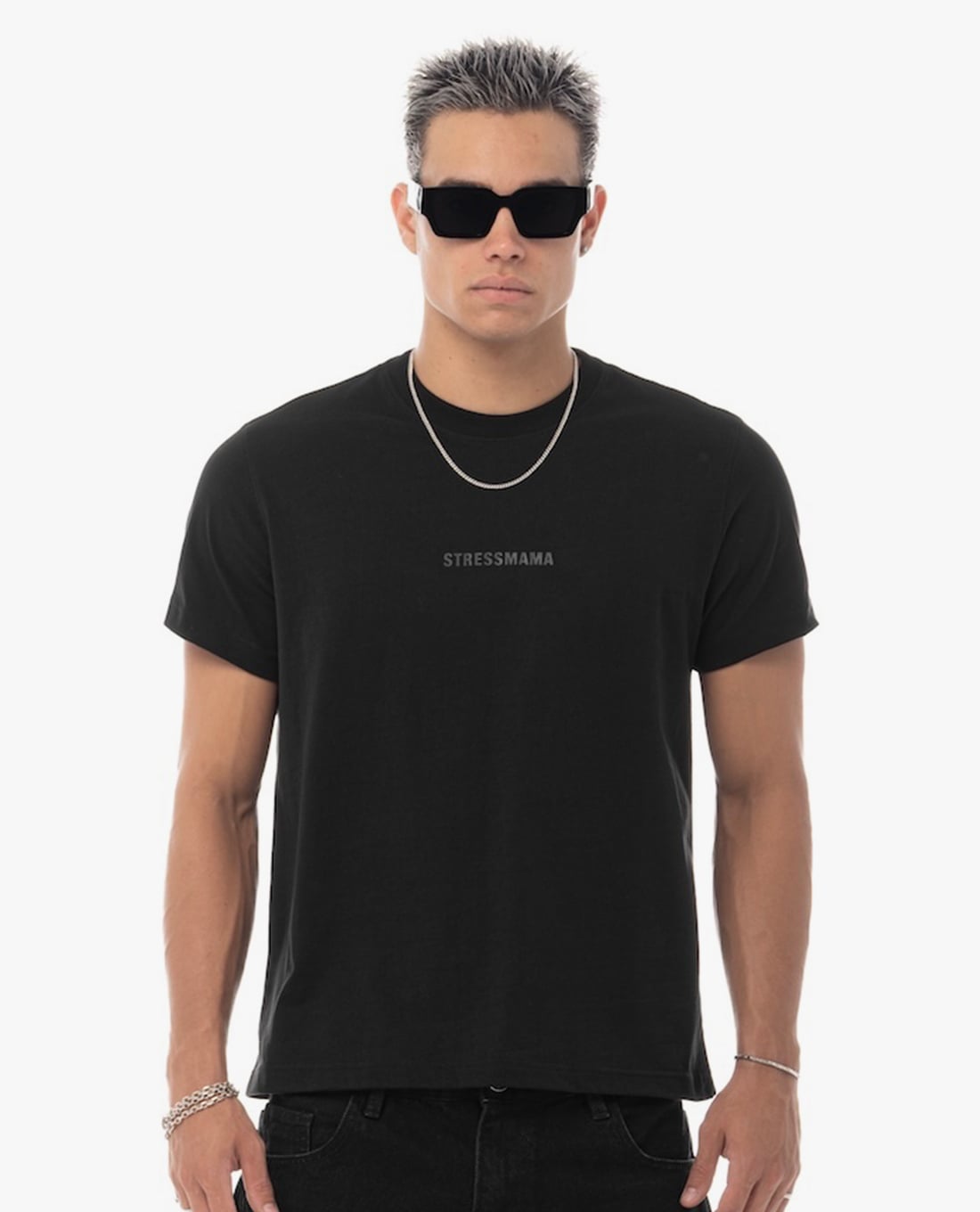 STRESSMAMA - Áo thun unisex cổ tròn tay ngắn in logo