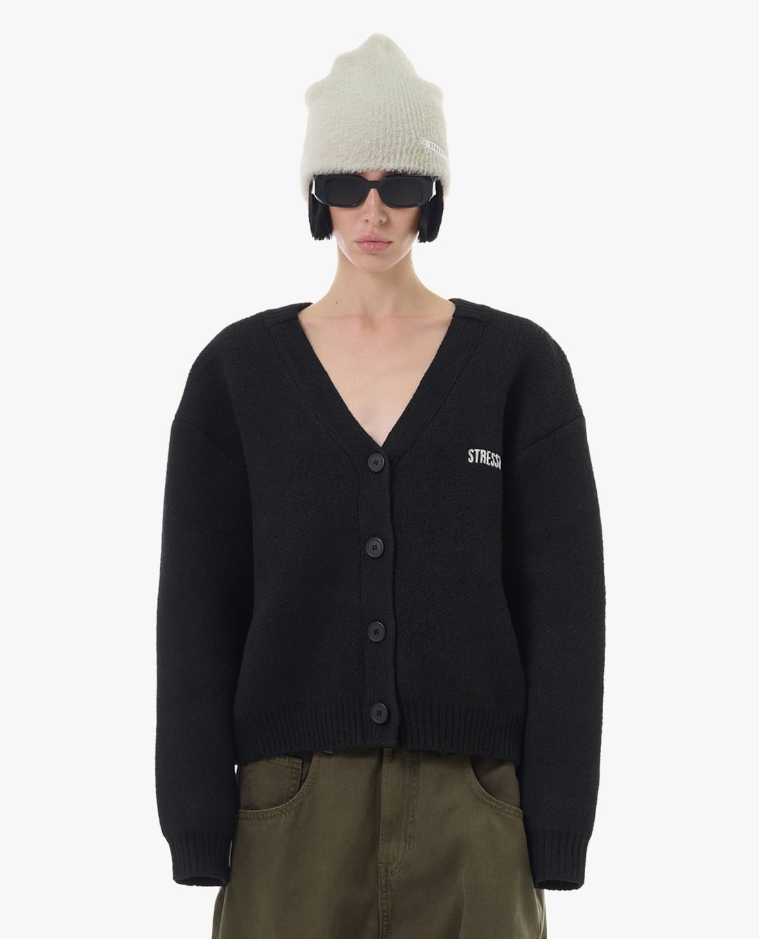 STRESSMAMA - Áo khoác cardigan unisex cổ V tay dài HOSM