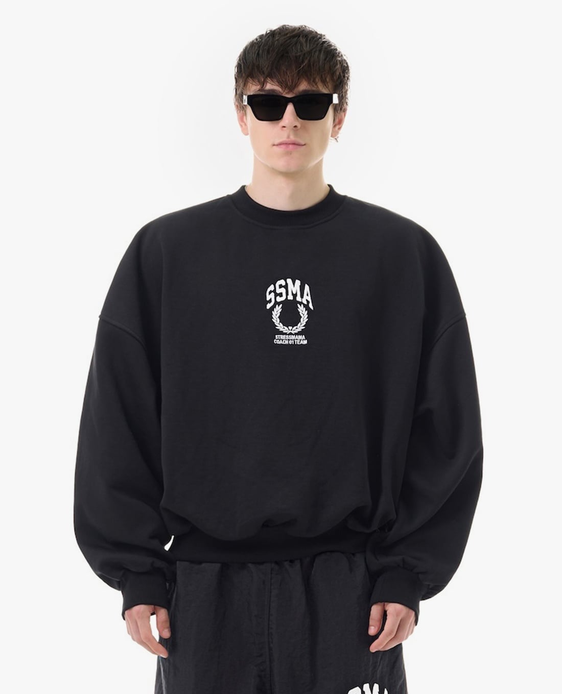 STRESSMAMA - Áo sweater unisex cổ tròn tay dài Coach 01 Team