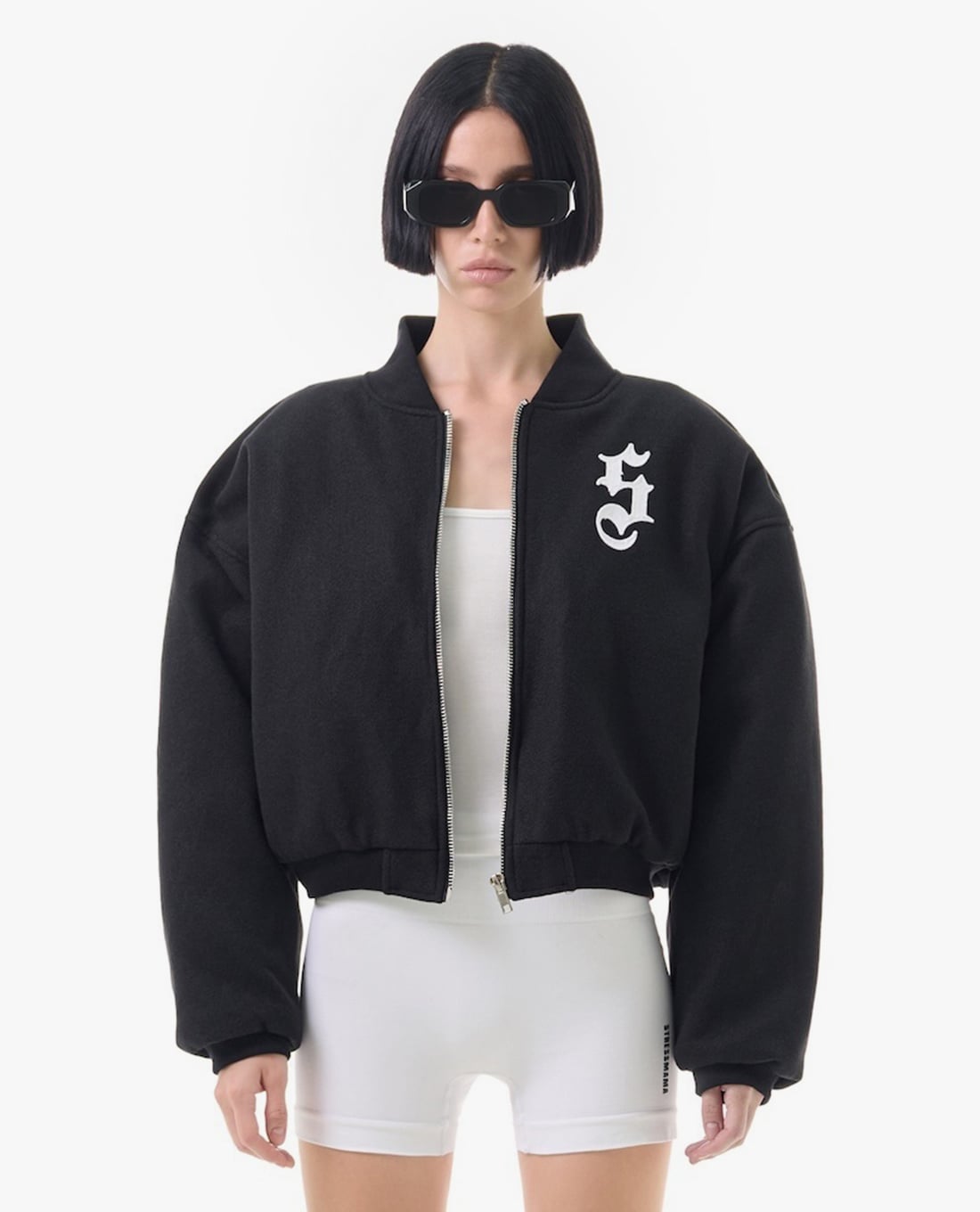 STRESSMAMA - Áo khoác bomber unisex phom croptop S